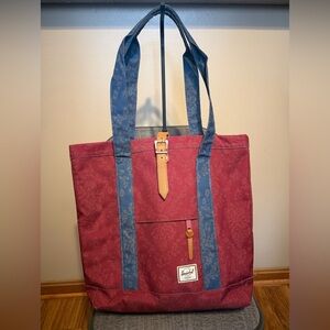 Herschel Supply Company Burgundy and Navy Tote Bag